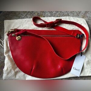 NWT Clare V Grande Fanny in Tomato Perf